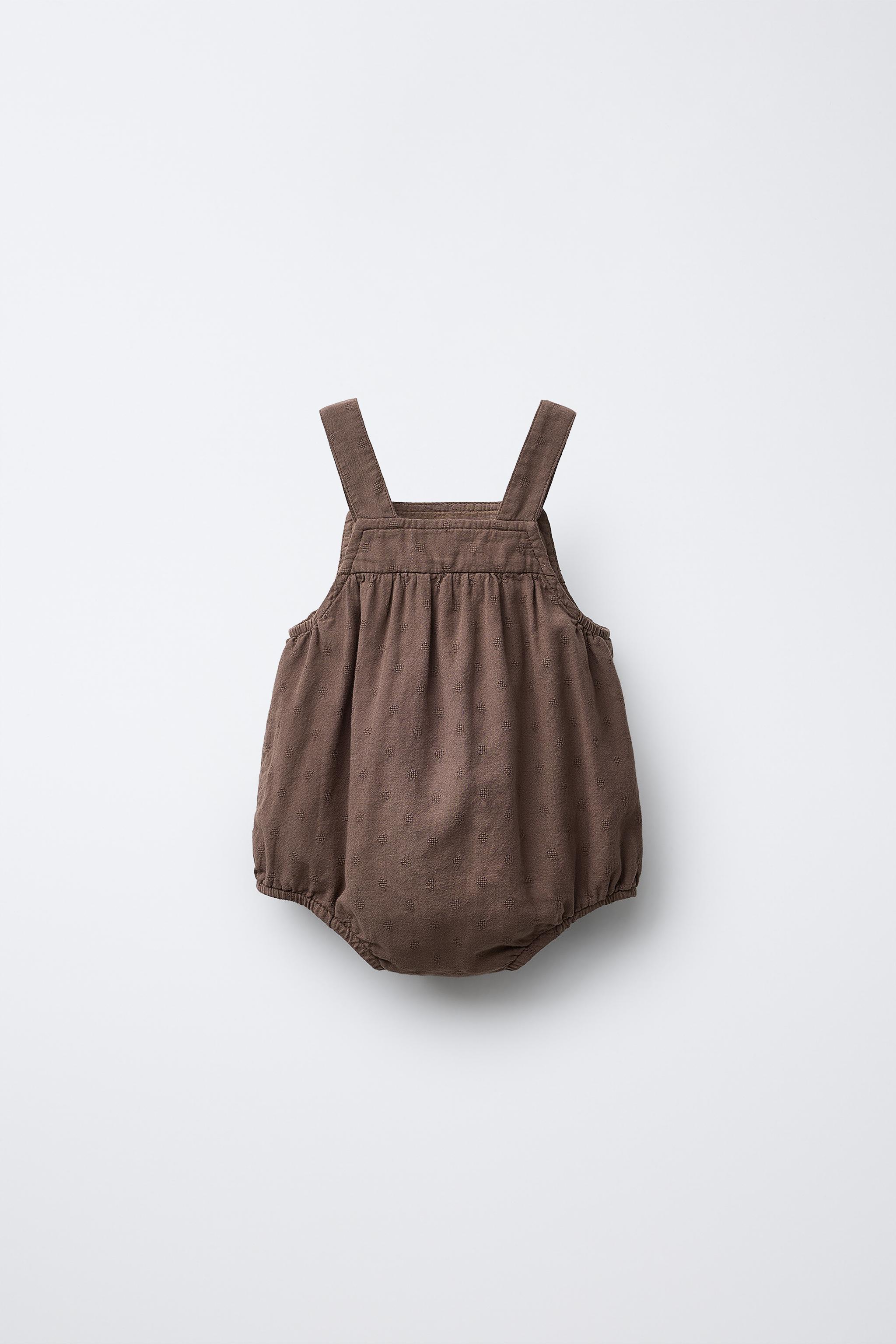レース刺繍入りロンパース - ブラウン | ZARA Japan / 日本