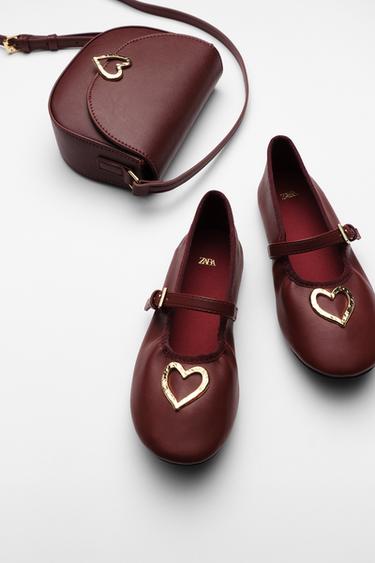 BANDOLERA CORAZÓN - Rojo Burdeos de Zara