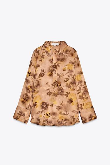 قميص بطبعة ZW COLLECTION - أصفر فاتح by Zara