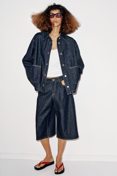 BERMUDA Z1975 LARGA DENIM - Azul de Zara