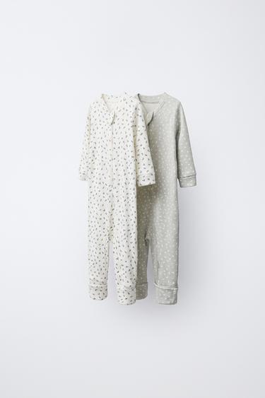PAQUET DE DOS PIJAMES SENCERS AMB PEU CONVERTIBLE FLORS - Verdós de Zara