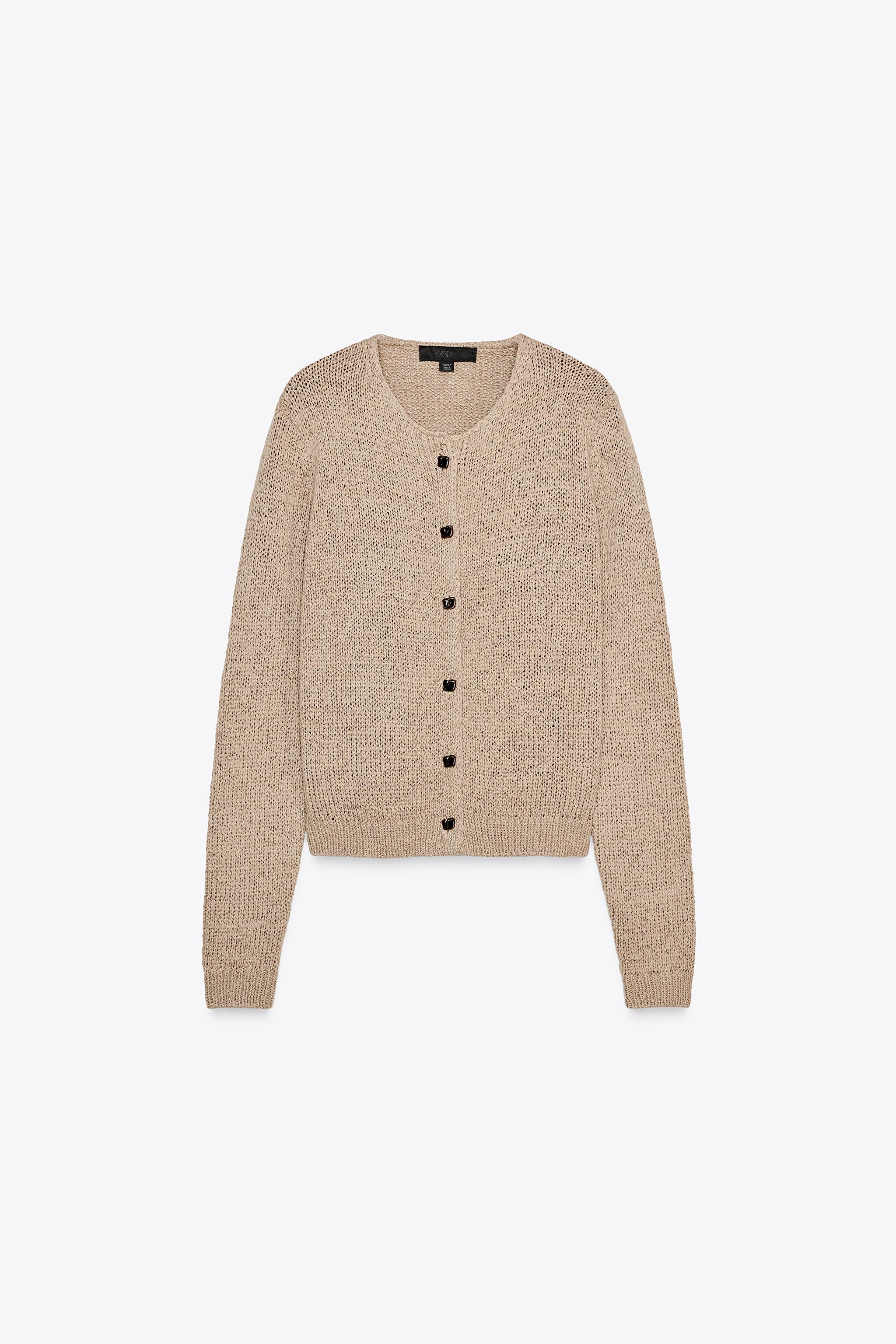 CHAQUETA RÚSTICA PUNTO ARENA/MARRÓN ZARA España