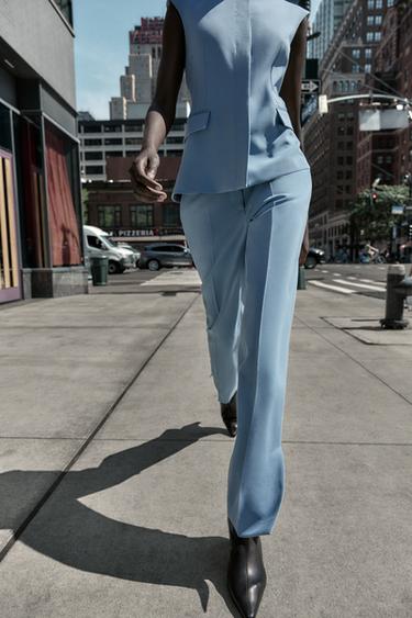 FLARE TROUSERS WITH SIDE VENTS - Blue by Zara - Image 1
