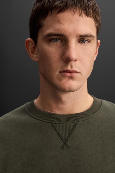 ROUND NECK SWEATSHIRT - GREEN by Zara - Image 4