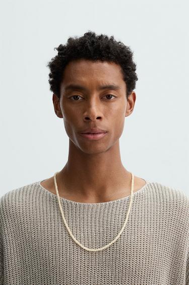 BEADED STONE NECKLACE - Ecru by Zara - Image 0