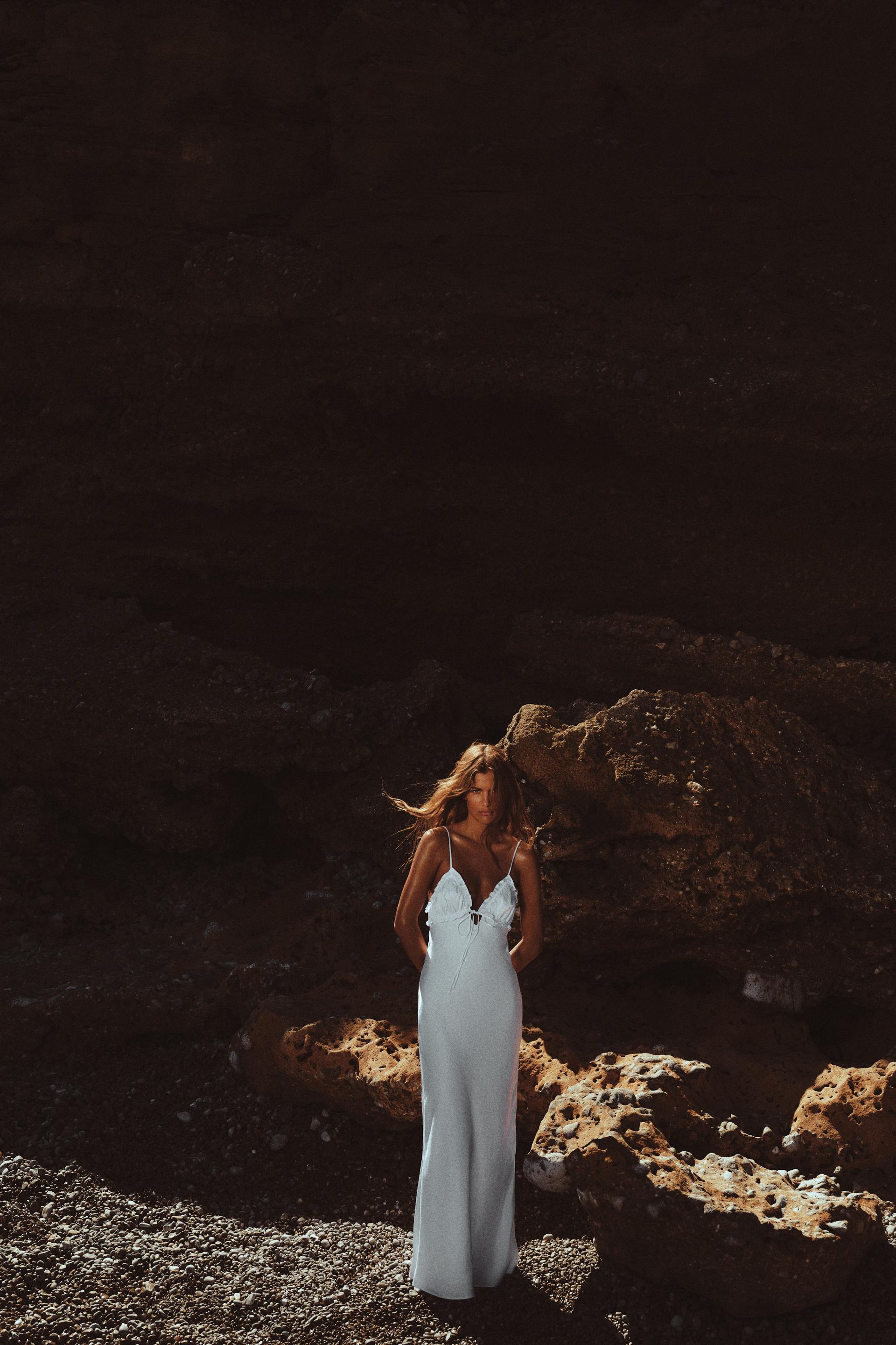 SATIN MIDI DRESS WITH RUFFLES - White | ZARA United Kingdom