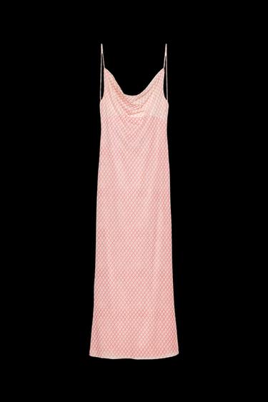 Zara PRINTED TULLE SLIP DRESS - Pinks - Image 0