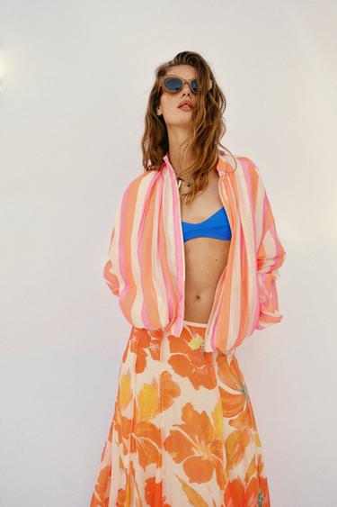STRIPED BOMBER JACKET - Multicoloured by Zara - Image 3