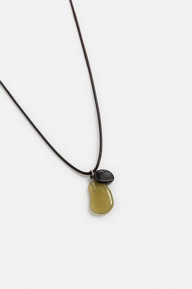 CORD NECKLACE WITH PENDANTS - Brown by Zara - Image 3