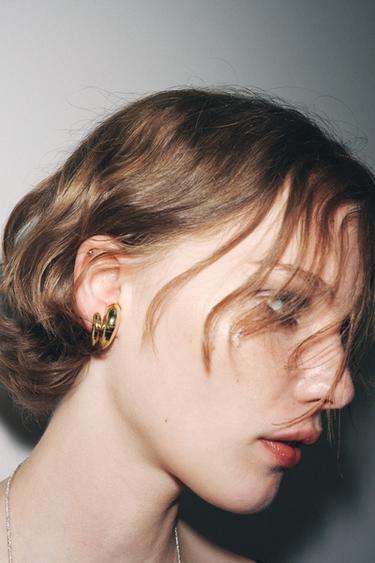 HOOP EAR CUFF EARRINGS - Golden by Zara - Image 2