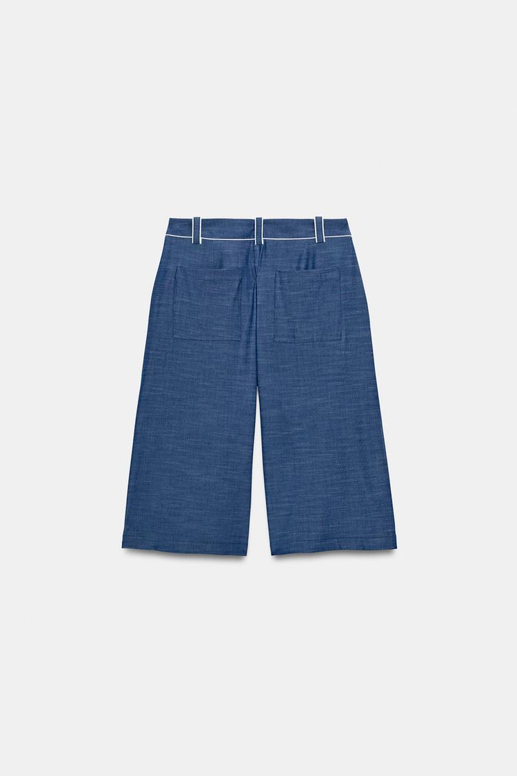 Pantalones cortos Bermuda largos con ribete contrastante 7