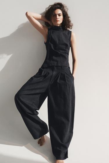 JEANS TRF BAGGY VITA MEDIA - Indaco scuro di Zara