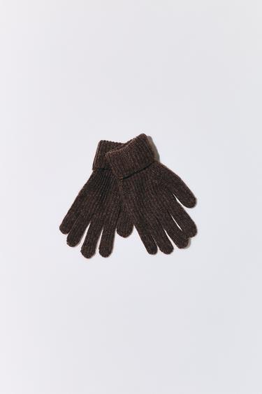 GUANTES PUNTO LISOS - Marrón de Zara