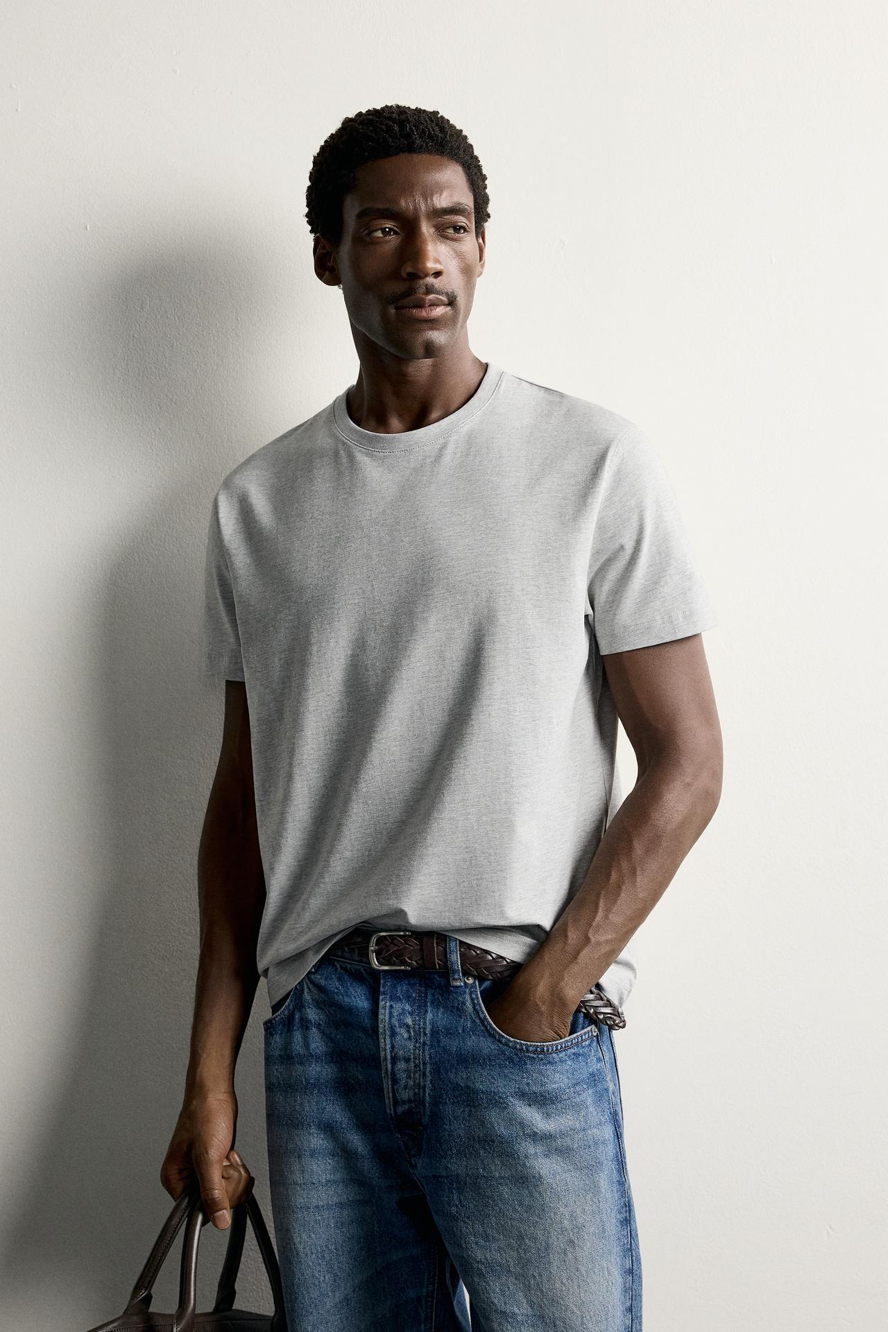 BASIC MEDIUM WEIGHT T-SHIRT /02 — Gray marl