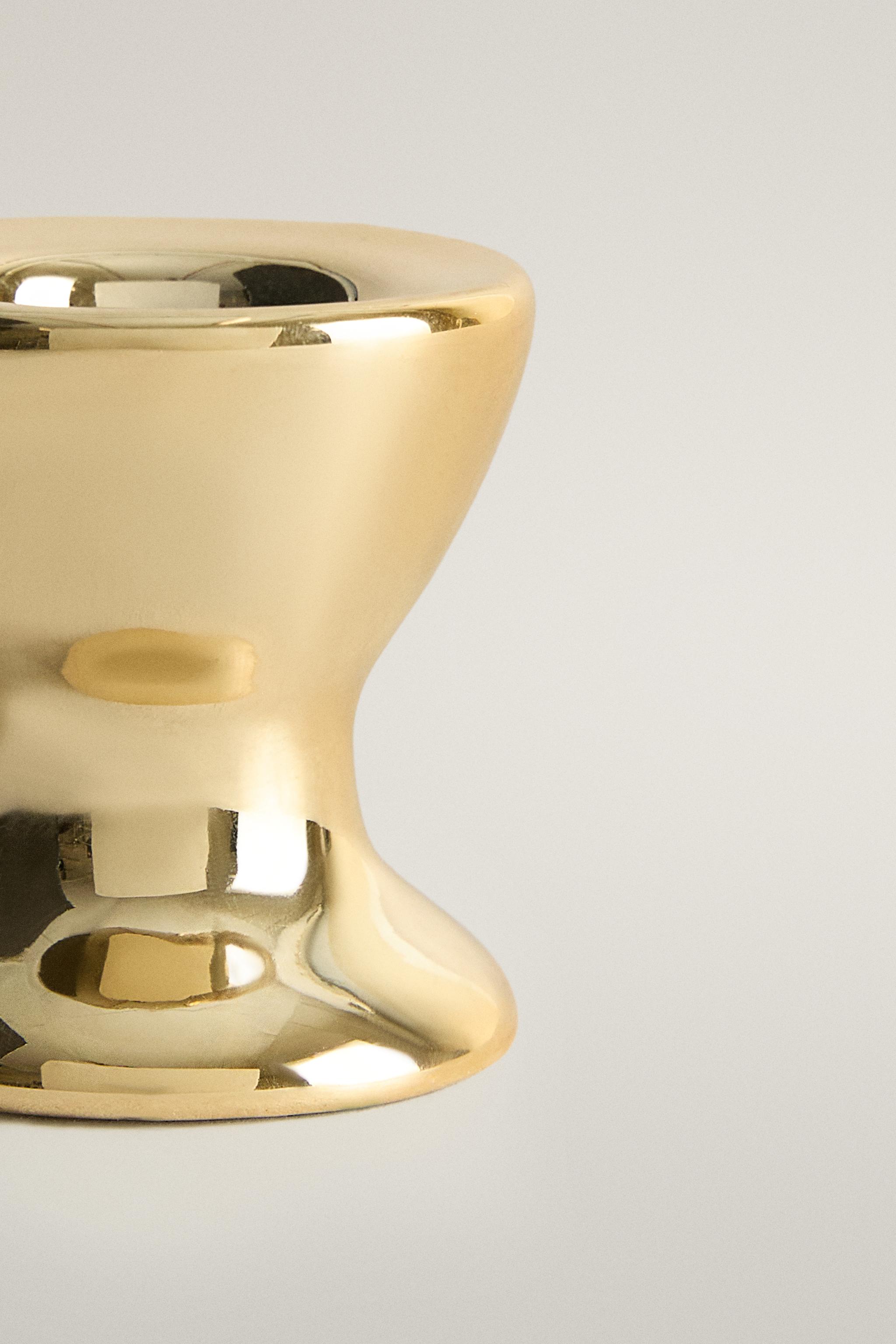 MINI GOLD PORCELAIN CHRISTMAS CANDLESTICK