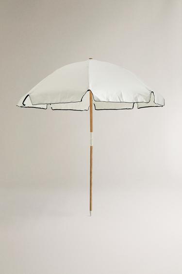 Zara ASH WOOD CONTRAST BEACH UMBRELLA - Ivory
