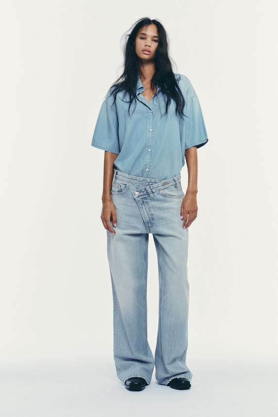 TRF DENIM CROP SHIRT