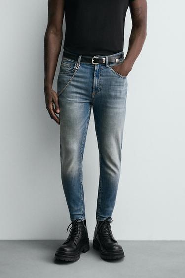 JEANS SKINNY CROPPED FIT - Azzurro medio di Zara
