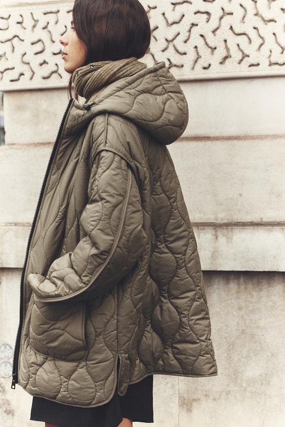 NEW ZARA womens winter jacket warm faux fur hood Stylish fashion Sold OUT XS