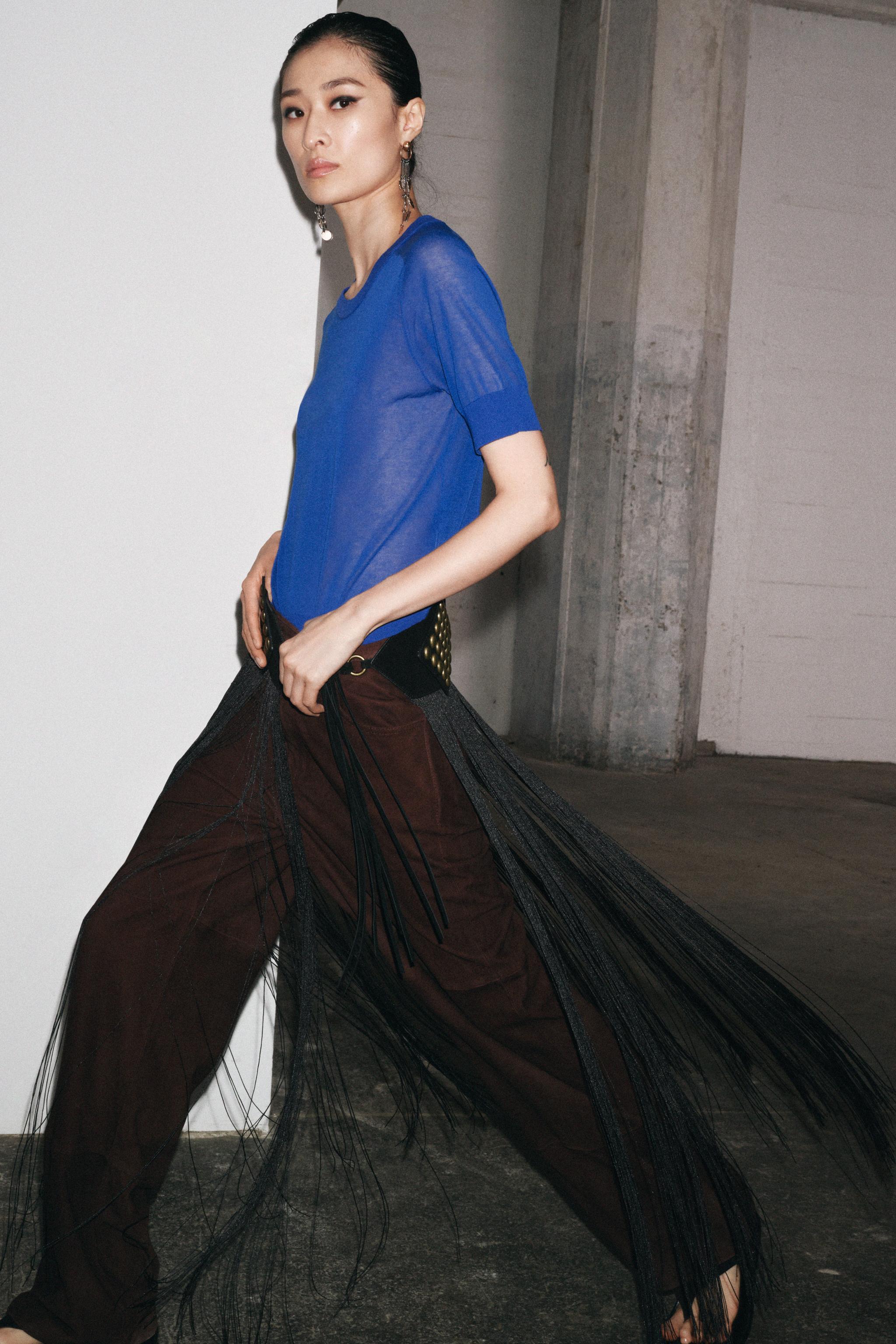 エクストラファインニットトップス - 濃青 | ZARA Japan / 日本