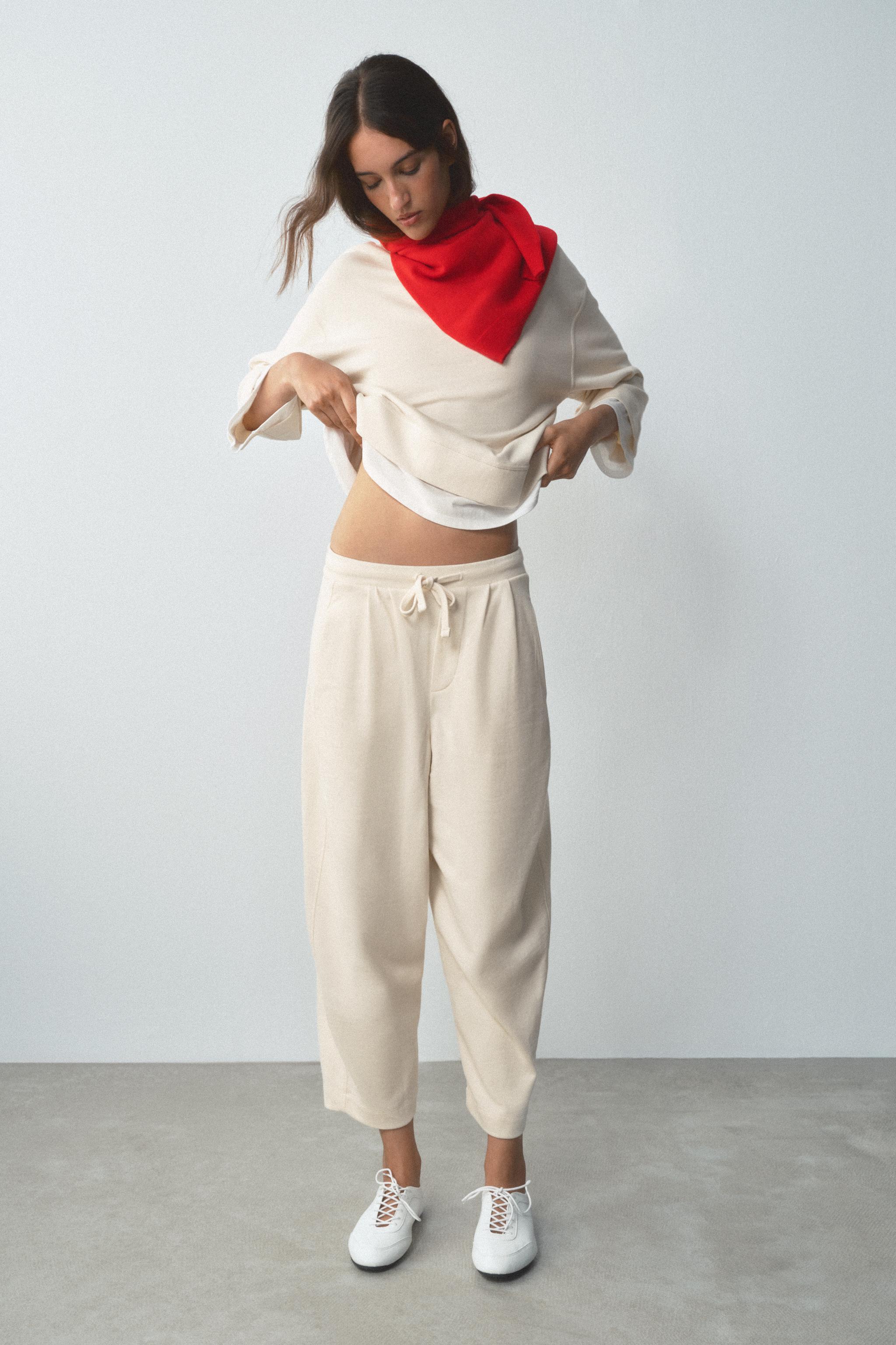 BALLOON TROUSERS — Ecru