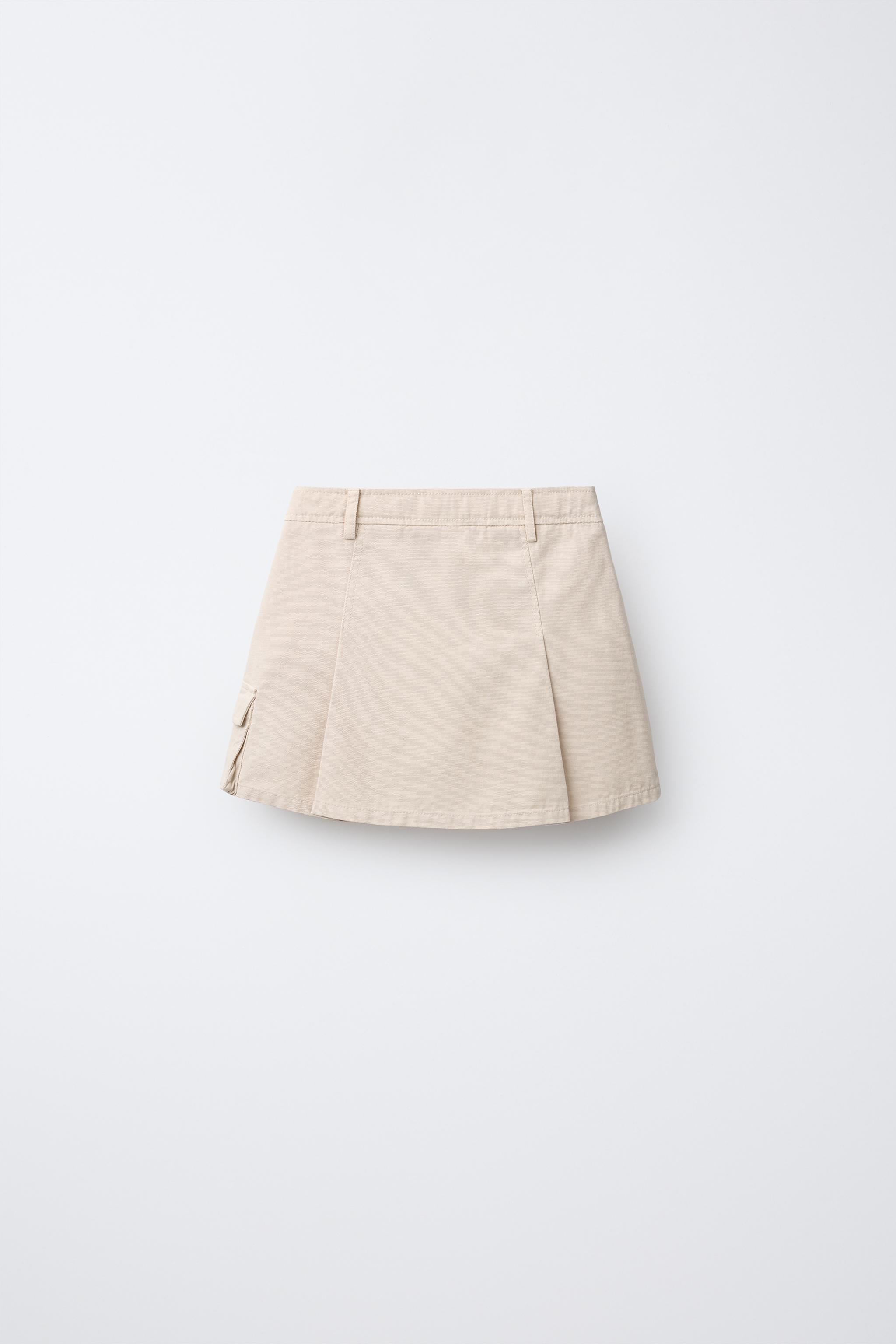 PLEATED POCKET SKIRT - Light beige | ZARA Canada