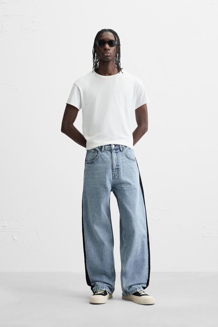 バンド付きバギーフィットジーンズ - ライトブルー | ZARA Japan / 日本