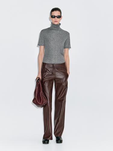 Zara Nappa leather trousers - Brown - Image 0