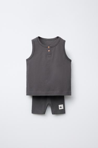 TOTAL LOOK BAKER T-SHIRT AND CYCLING LEGGINGS - Ocean blue by Zara - Image 0