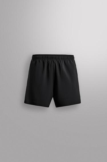 Zara LIGHTWEIGHT PERFORATED SHORTS - Black - Image 0