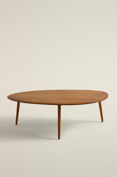 BEVELED WOOD COFFEE TABLE — Brown 2