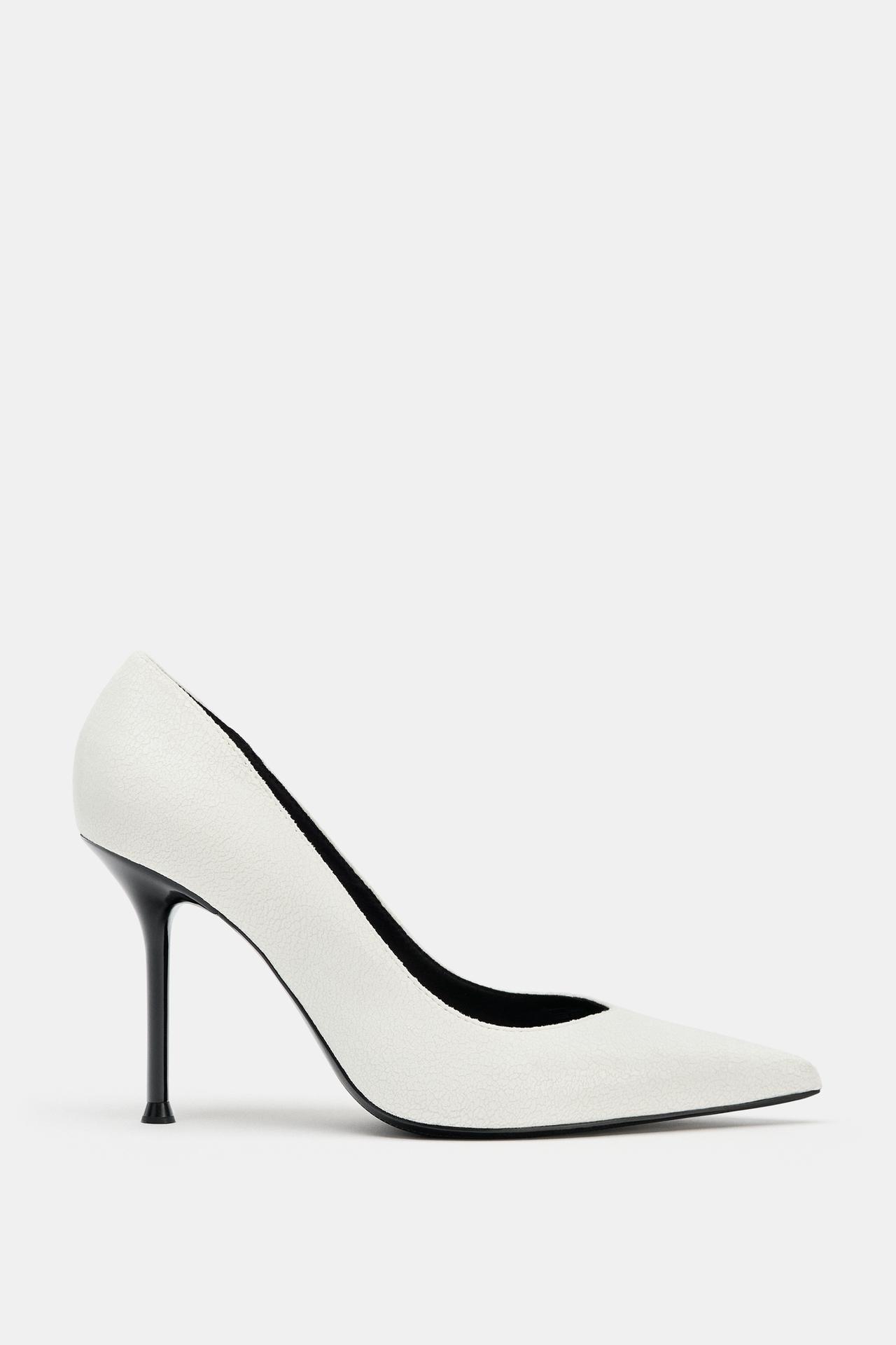 CRACKED EFFECT HEELS — white