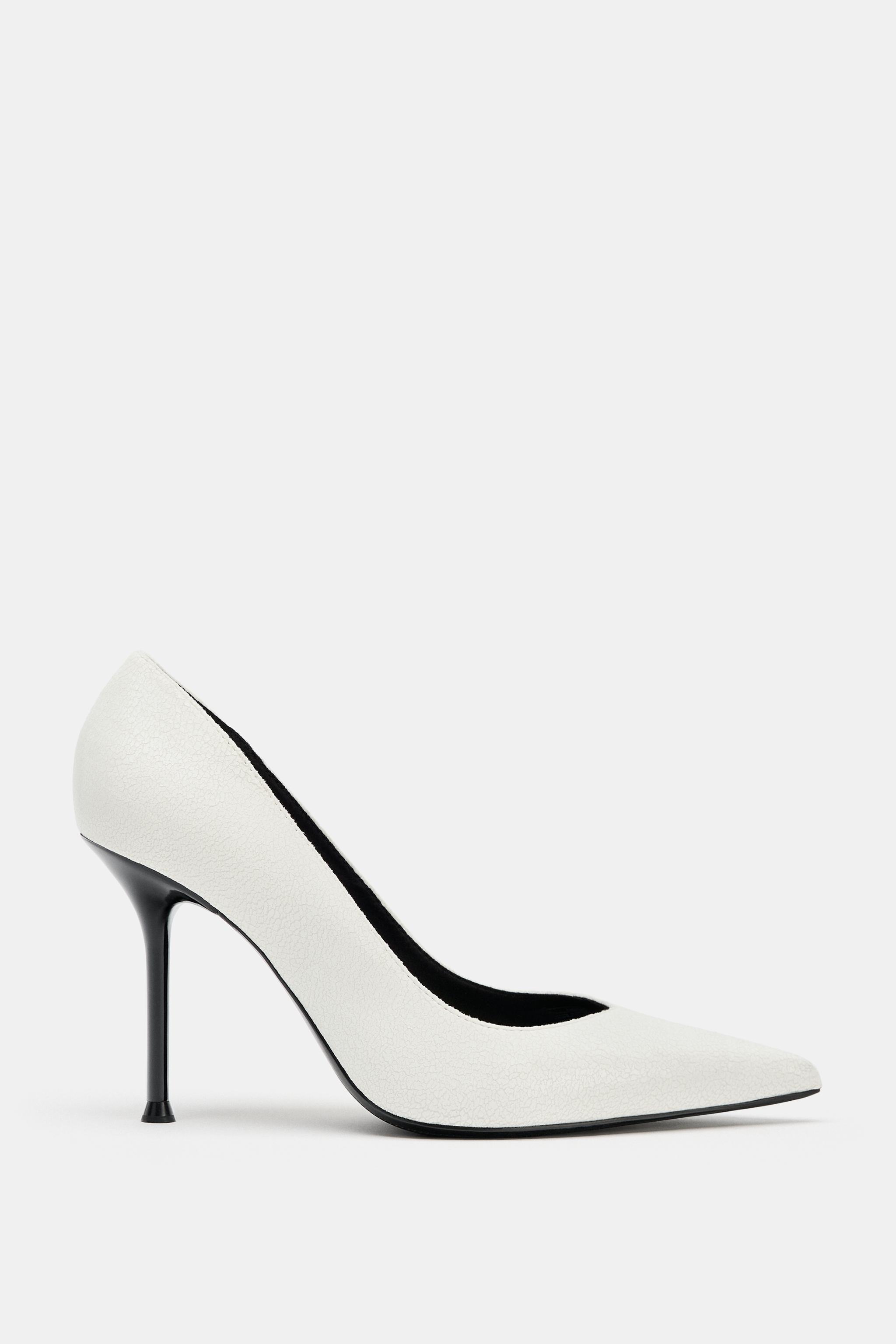 Женские туфли Zara CRACKED EFFECT HEELS — фото 2