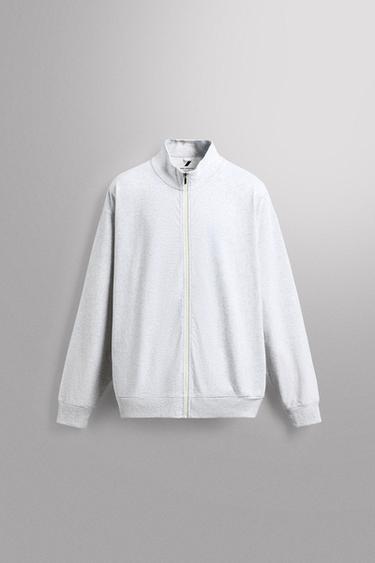 RELAXED FIT QUARTER-ZIP SWEATSHIRT - Grey marl by Zara