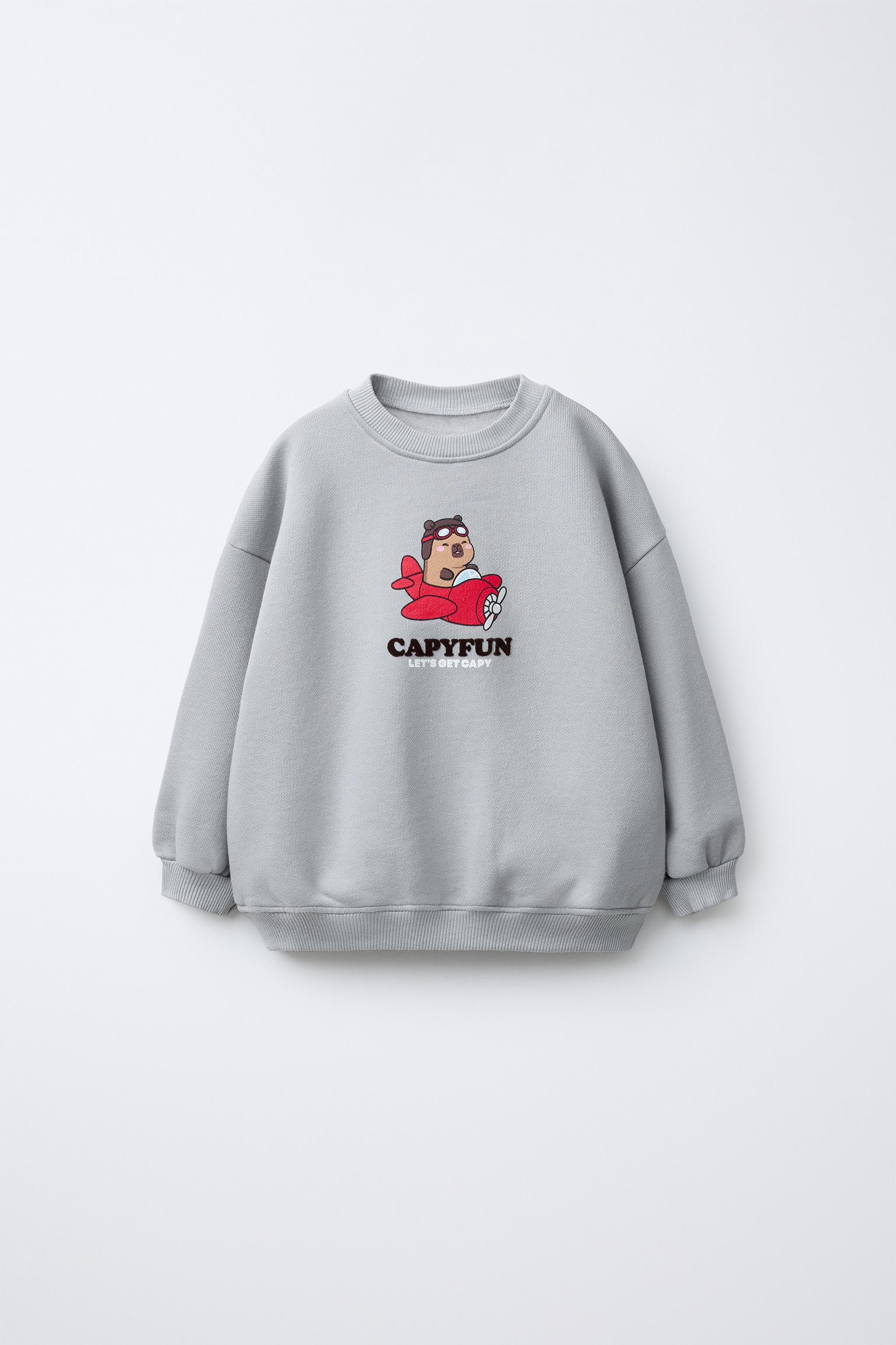 CAPYBARA CAPYFUN © PRINTED SWEATSHIRT - Ice | ZARA United States