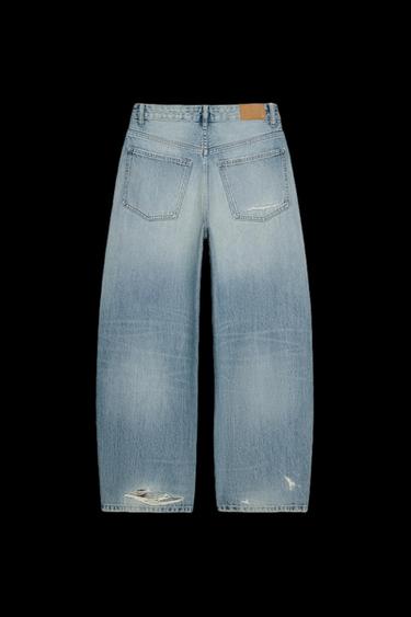 TRF MID-WAIST BAGGY BALLOON JEANS - Sky blue by Zara