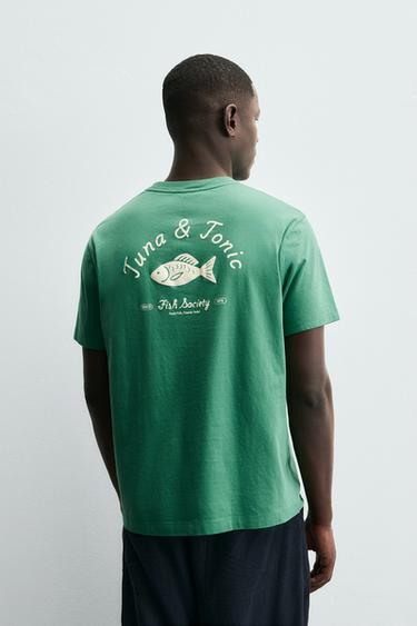 FISH EMBROIDERY T-SHIRT - Green by Zara - Image 2