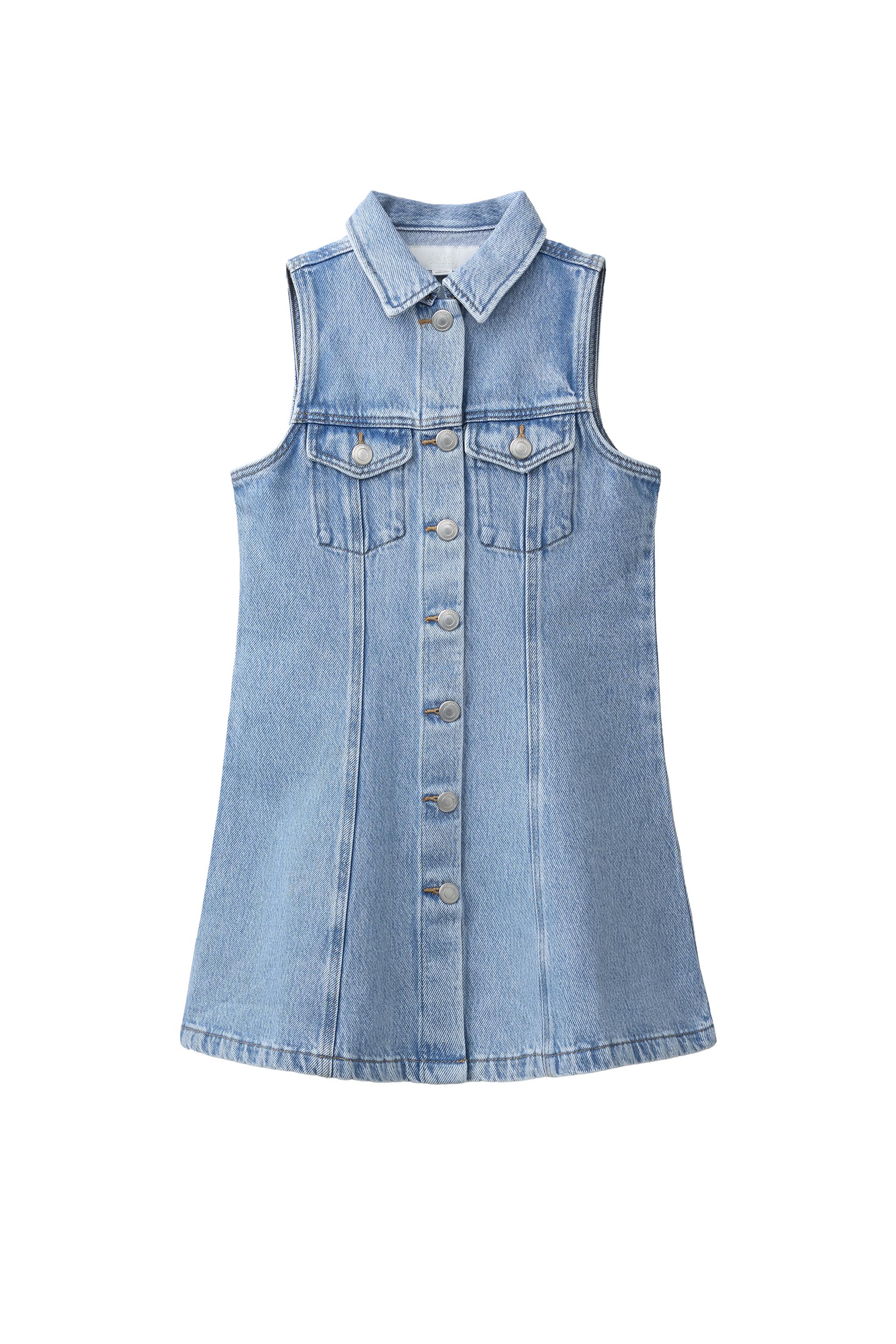 zara cream denim dress Zara Cream Denim Button Down Shirt Dress With Pockets Size Medium