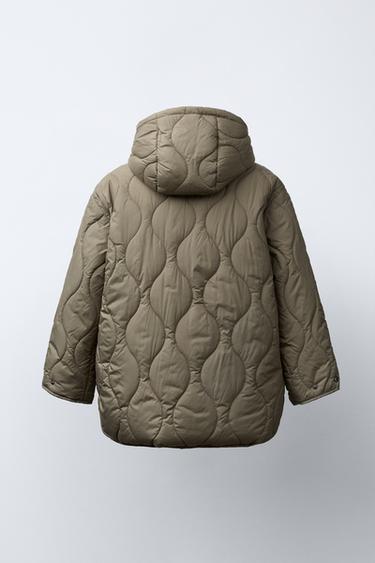 LIGHTWEIGHT LONG PUFFER JACKET - Green by Zara - Image 3