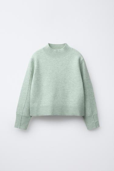 PLAIN KNIT SWEATER - Light green by Zara - Image 0
