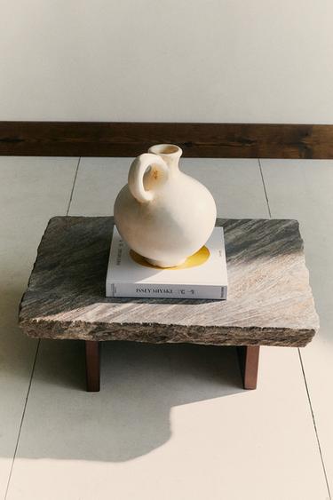 MARBLE AND WOOD COFFEE TABLE - Greys by Zara
