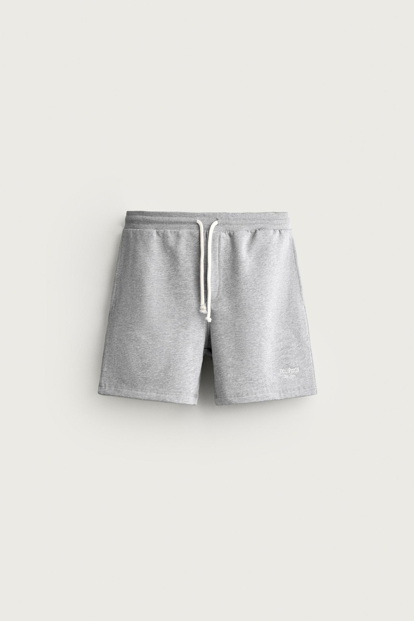 Мужские шорты Zara 0FR. Paris X ZARA Embroidered Bermuda, цвет: Серый меланжевый — фото 6