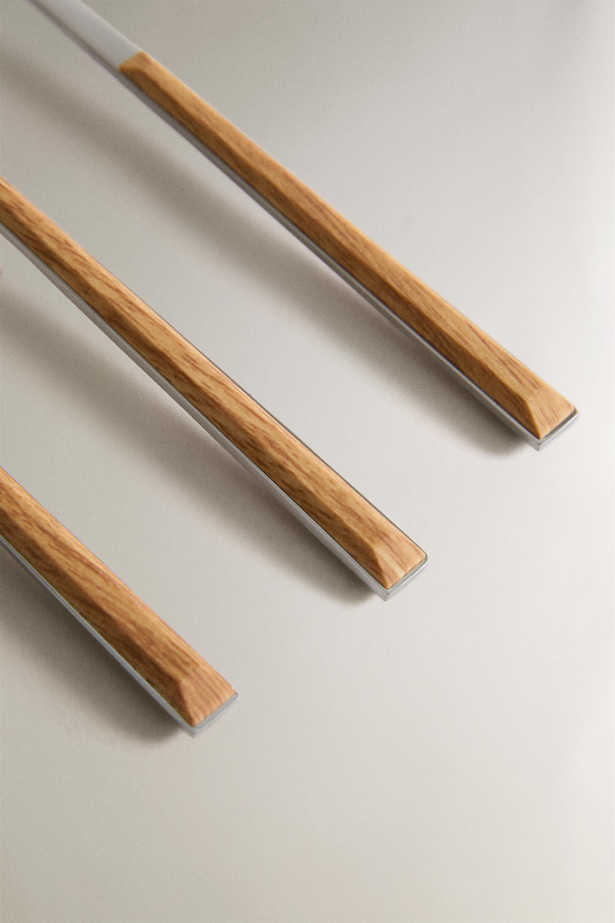 WOOD-EFFECT HANDLE DESSERT FORKS (PACK OF 4)