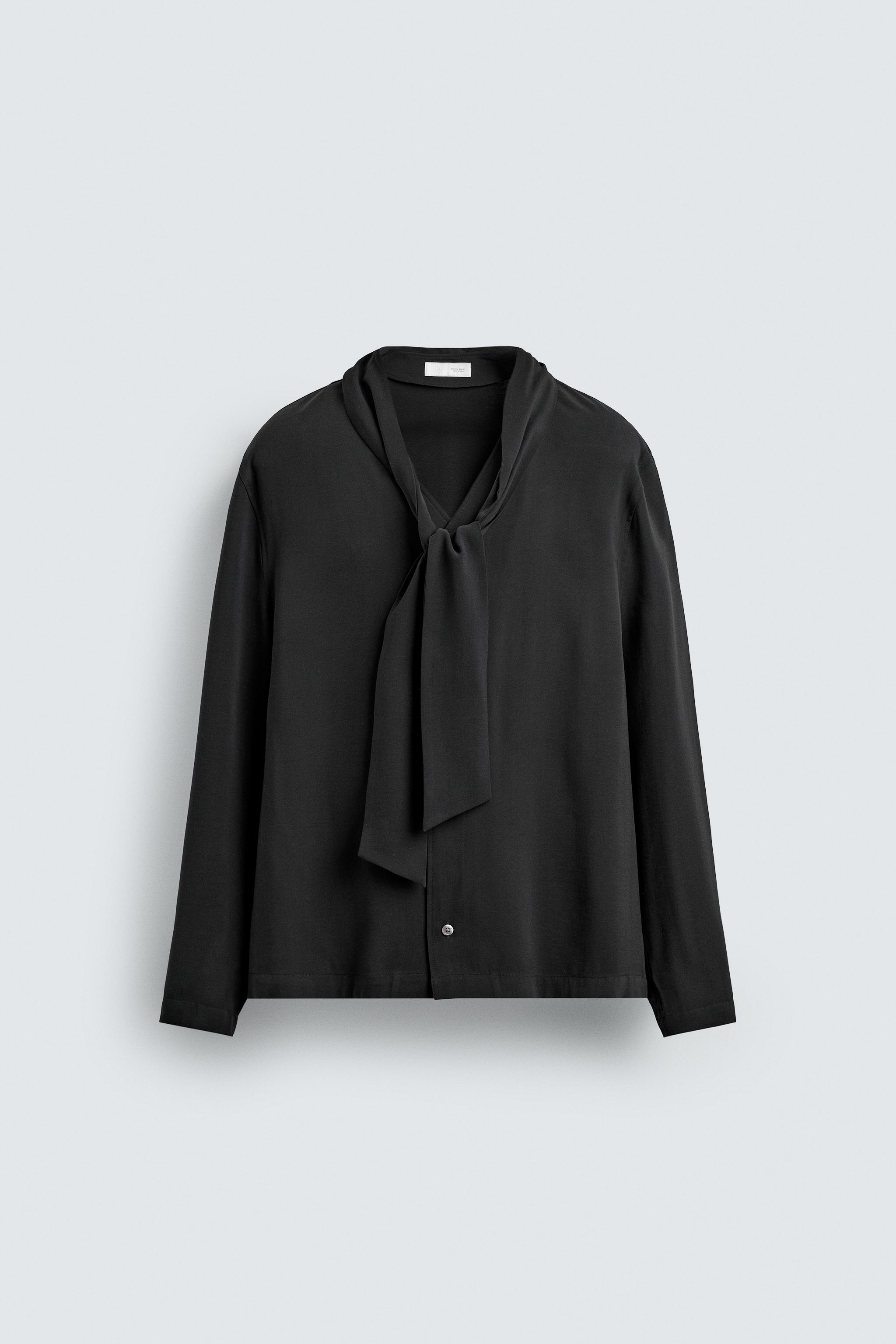 FLOWY TIE SHIRT
