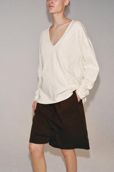 SHORT LONG RUSTIQUE - Chocolat de Zara - Image 3