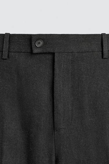 VISCOSE HEMP SUIT TROUSERS - Black by Zara - Image 6