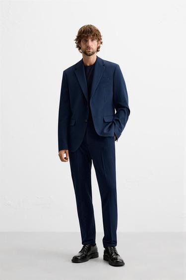 Zara SLIM FIT SUIT - Leopard / Tan