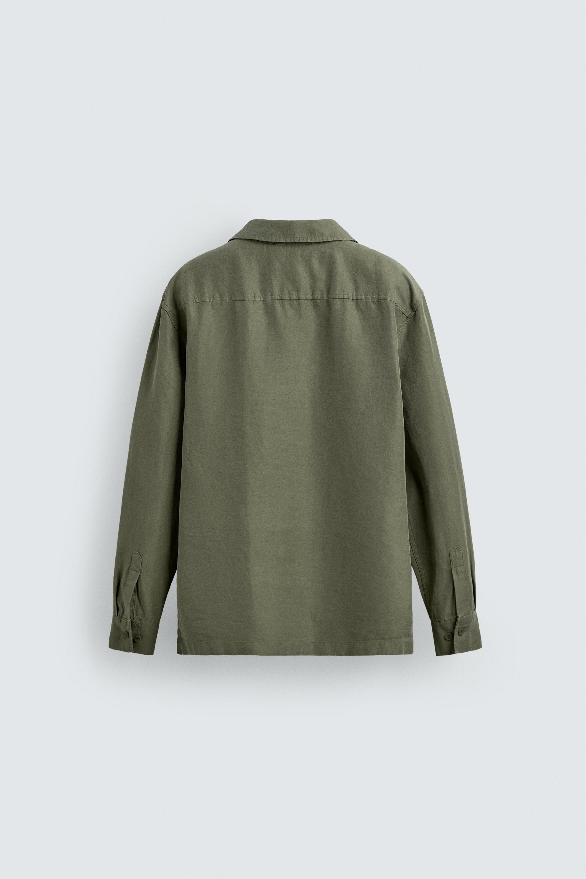 RELAXED FIT OVERSHIRT WITH LINEN