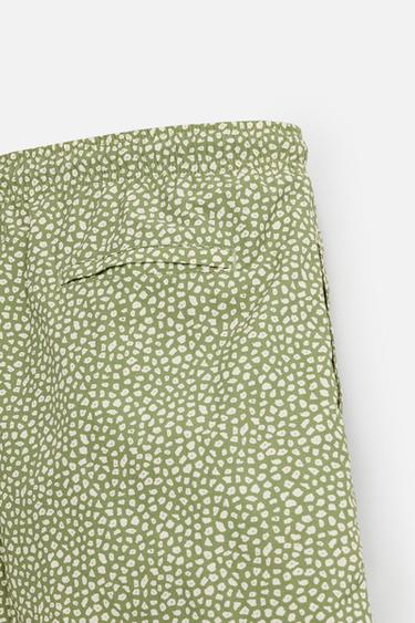 ABSTRACT PRINT MID-LENGTH SWIMMING TRUNKS - Light khaki by Zara - Image 9