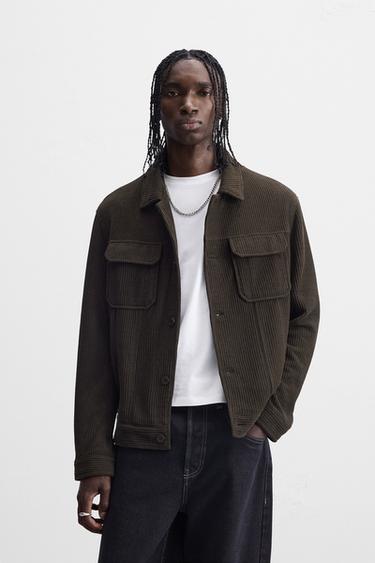 TEXTURED OVERSHIRT - Light brown by Zara